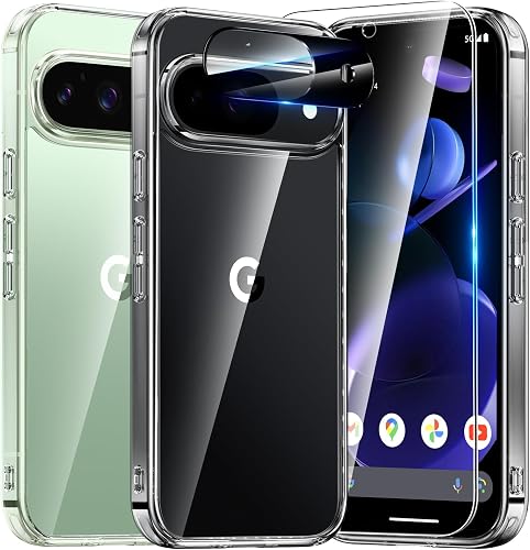 UniqueMe [5 en 1 Coque Compatible avec Google Pixel 9, [Jamais Jaunâtre] Coque d