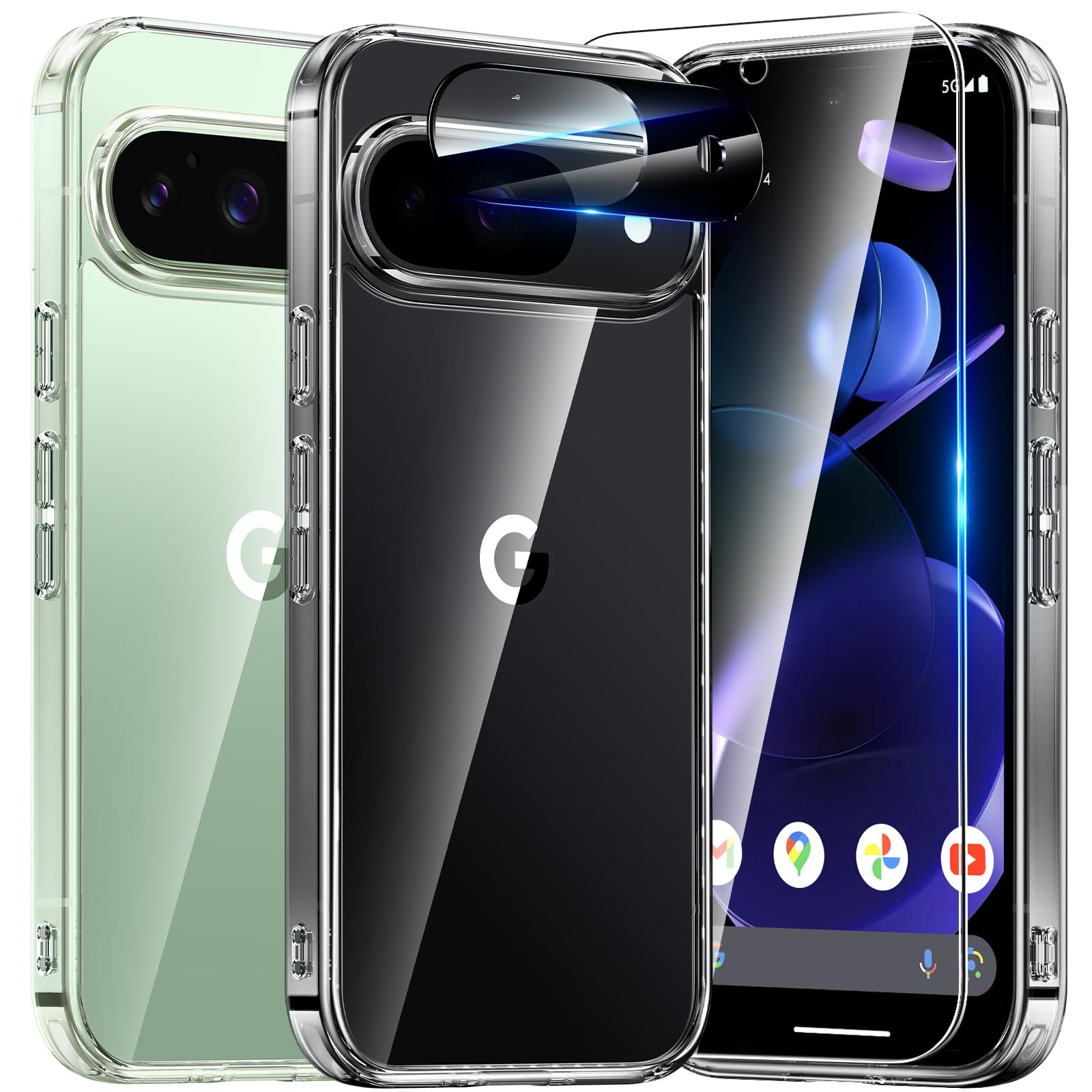 Schutzhülle Für Google Pixel 9 / Pixel 9 Pro - Mit Schiebekamera-Abdeckung, Militärstossfest, Rutschfest, Blau