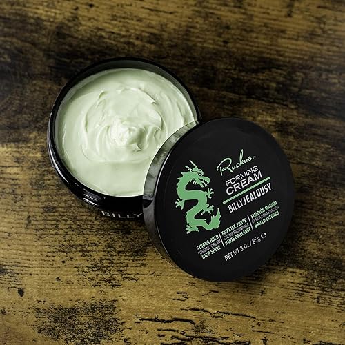 Miniatura 9 de Billy Jealousy Ruckus Crema formadora de cabello para hombres con fuerte sujeción y alto brillo, reutilizable, aspecto natural, producto de peinado