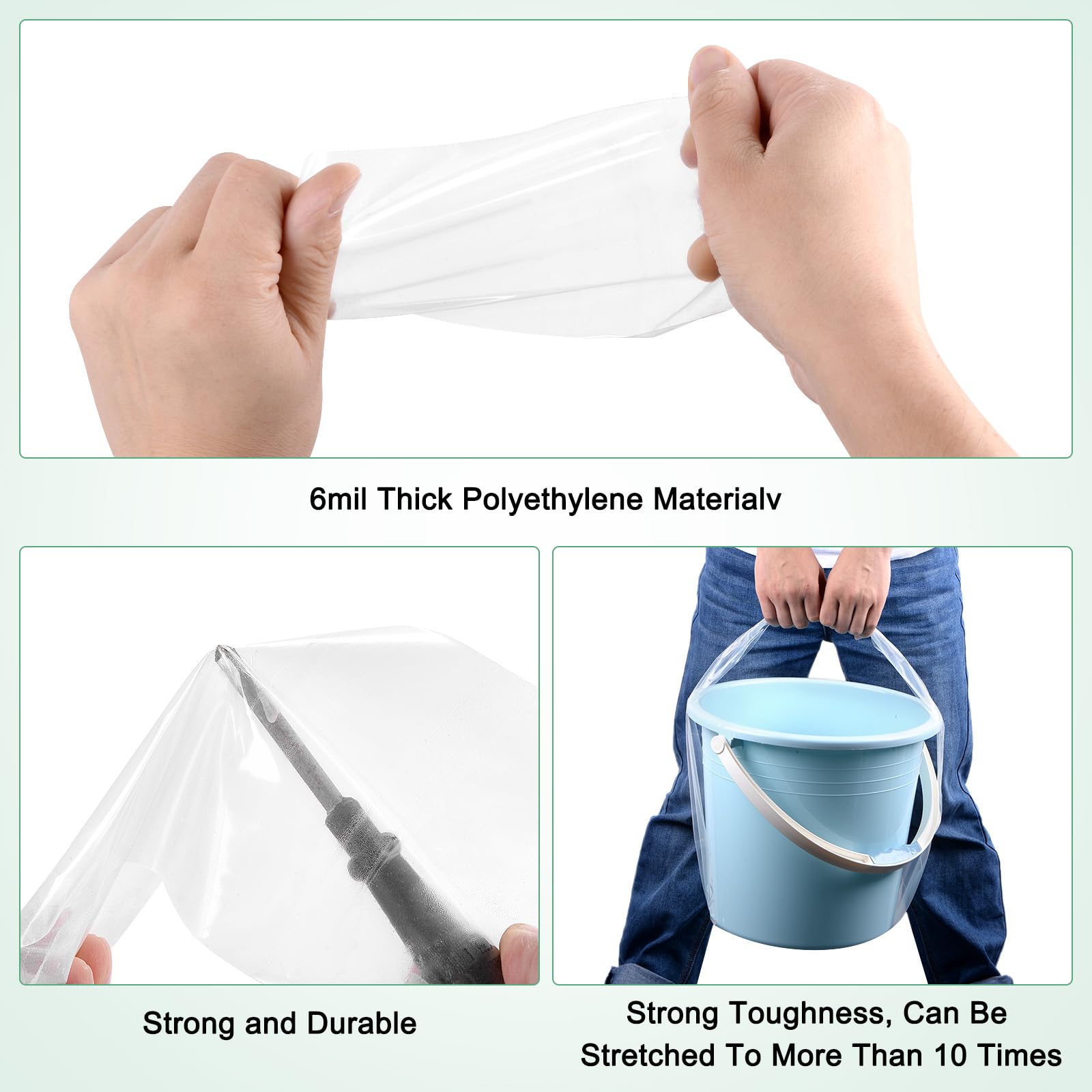 M METERXITY Greenhouse Plastic Sheeting Tape, 2Inch x 164Feet Greenhouse Repair Tape - Image 4