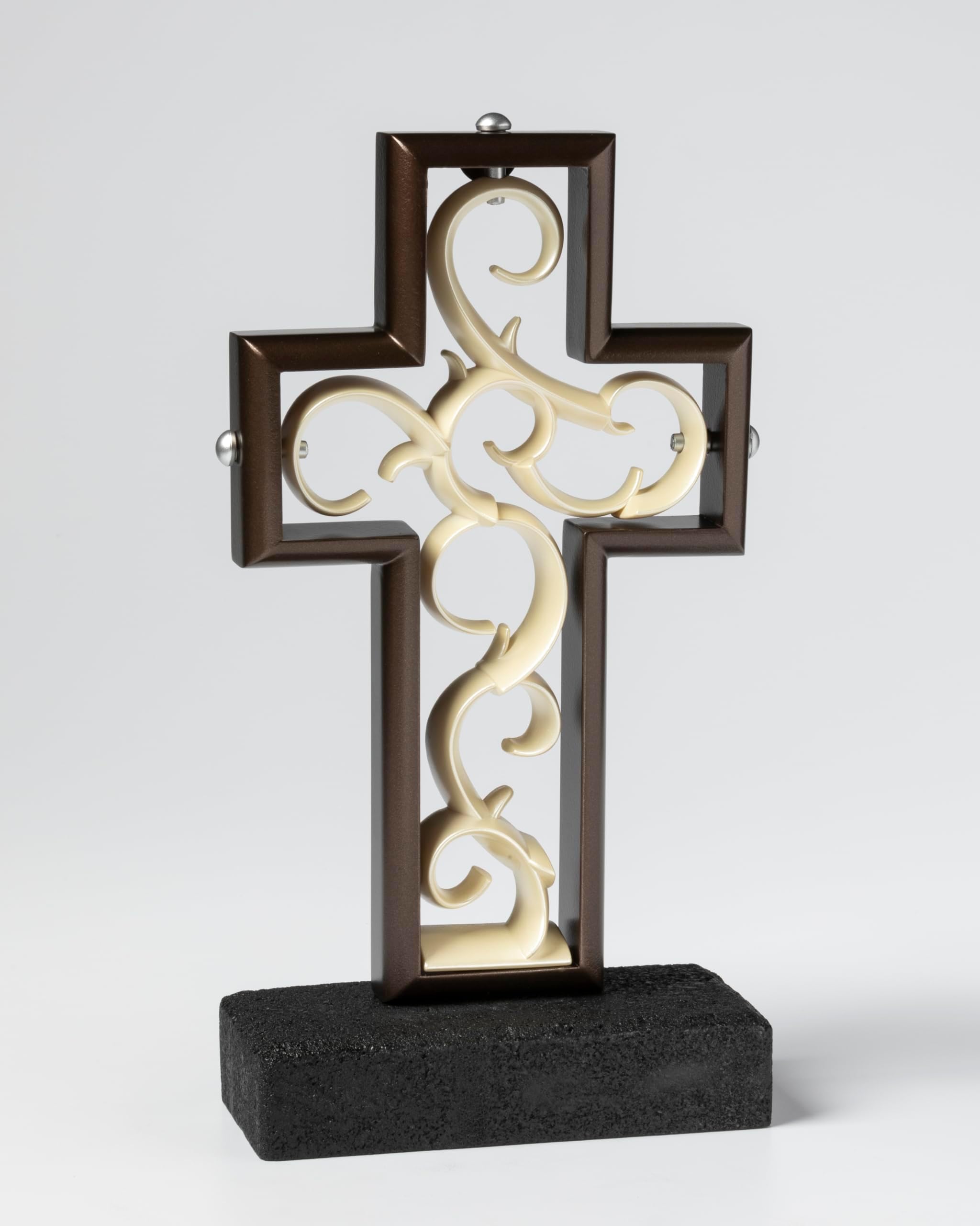 The Unity Cross Metallic Copper & Ivory; Candle Sand Elegant Rustic Alternative