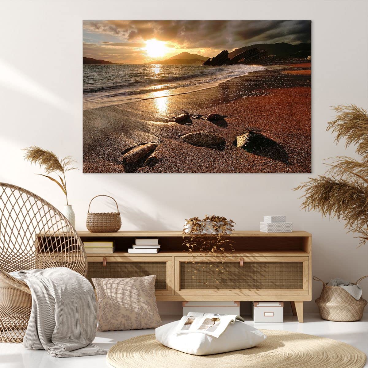 ARTTOR Cuadros Decoracion Salon Mar Ola Playa Lienzos Decorativos 120x80cm Cuadro Sobre Lienzo