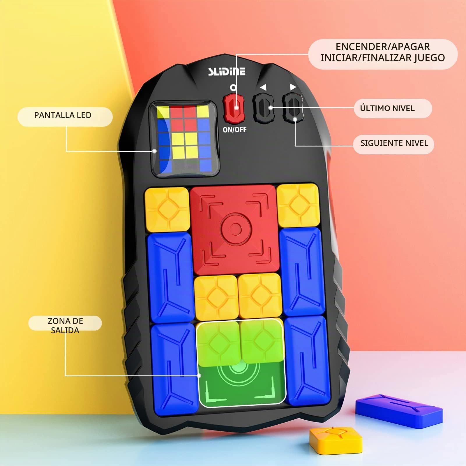 TEMI Super Slide Puzzle Game - Rompecabezas de Masa Deslizante de 500+ Horizonte, Juguetes antiestrés de Viaje, Consola de Mano, Juegos de Aprendizaje, Rompecabezas para Todas Las Edades