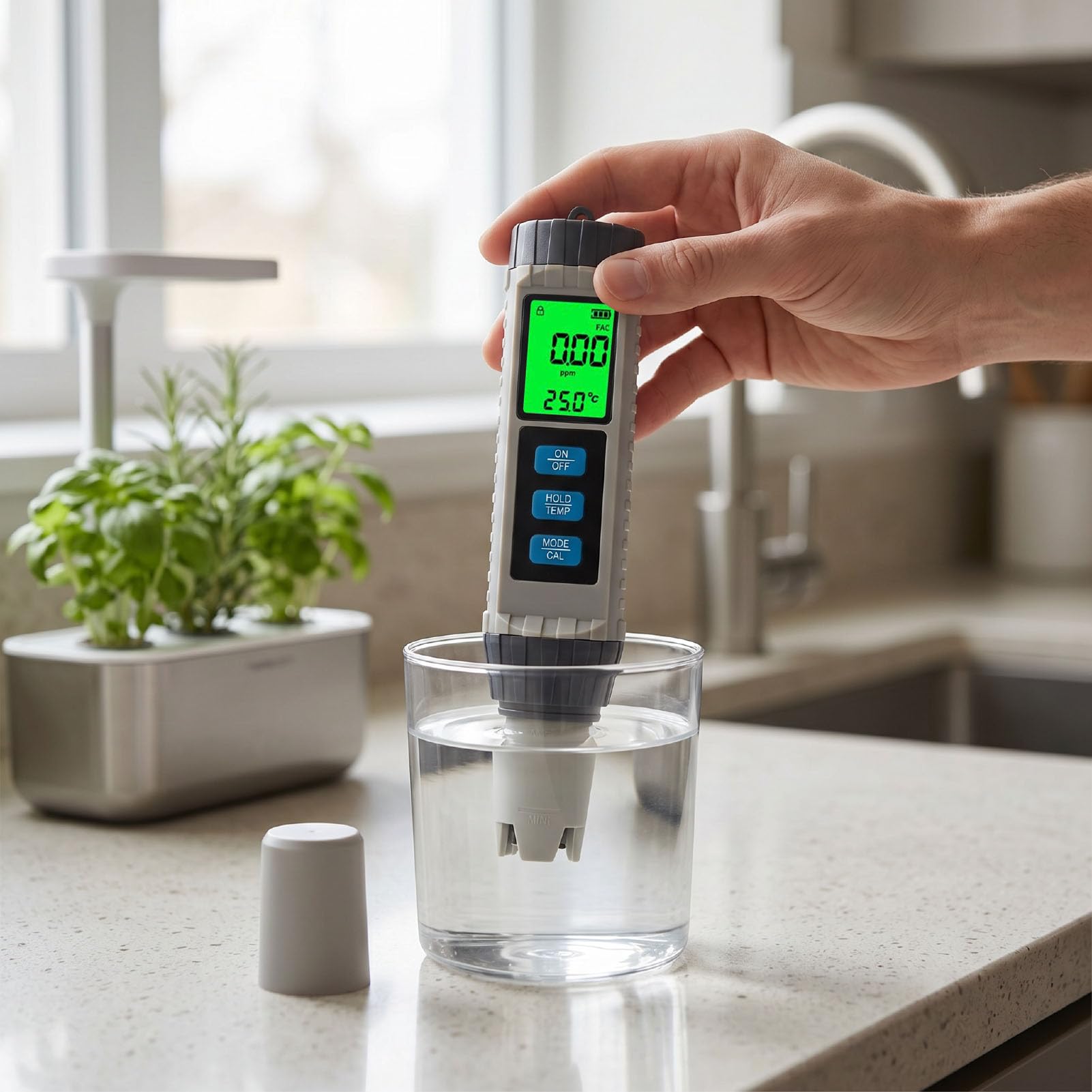 Jiawu 8-in-1-Wasserqualitätstester TDS EC PH Temp ORP S.G CL Salz für Pool | ABS-Material, automatische Temperaturkompensation von 0–60 °C, 200-mAh-Batterie, Hydroponiktests im Pool-Spa