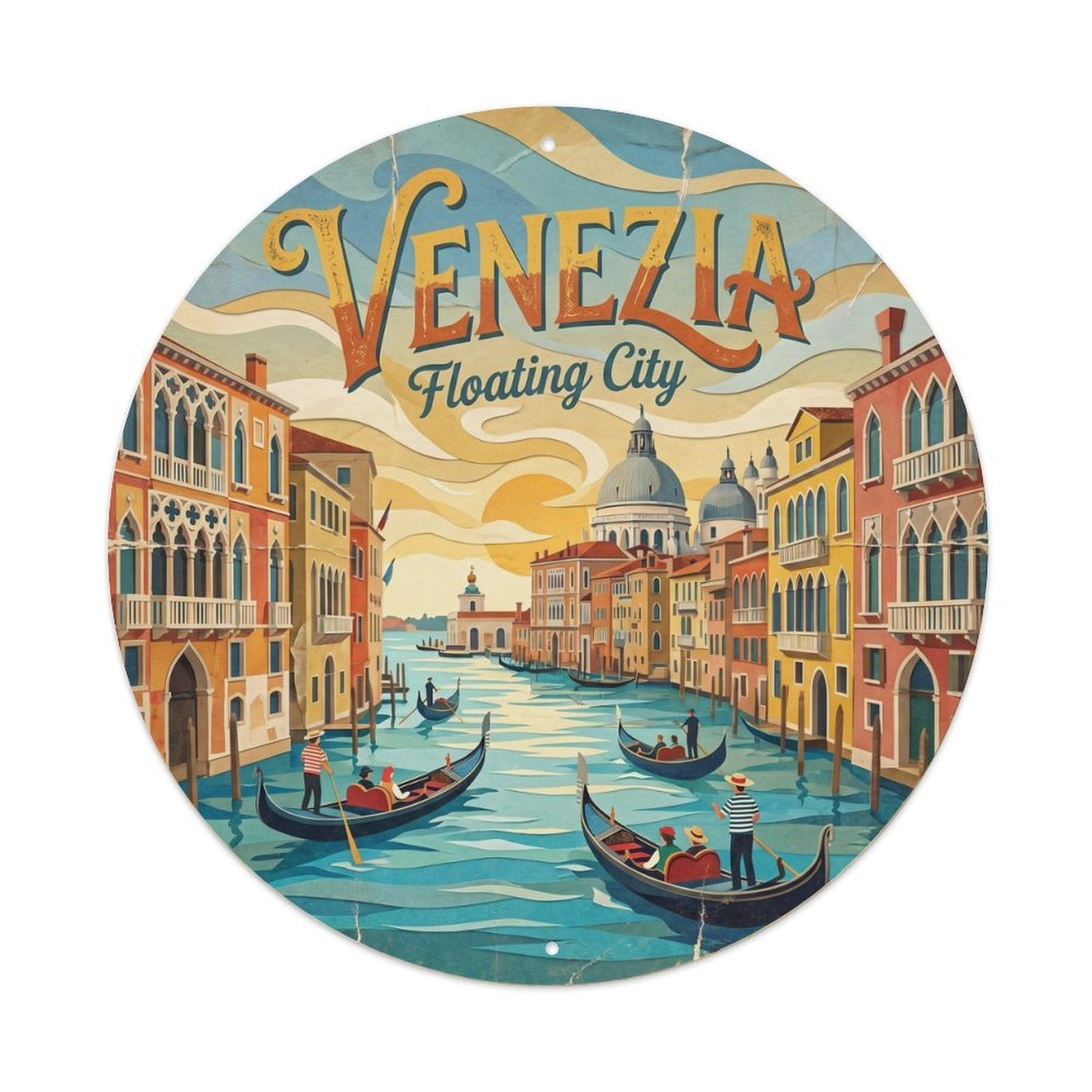 Fqnyr Style Vintage Travel Venice Canal Italy Metal Tin Sign