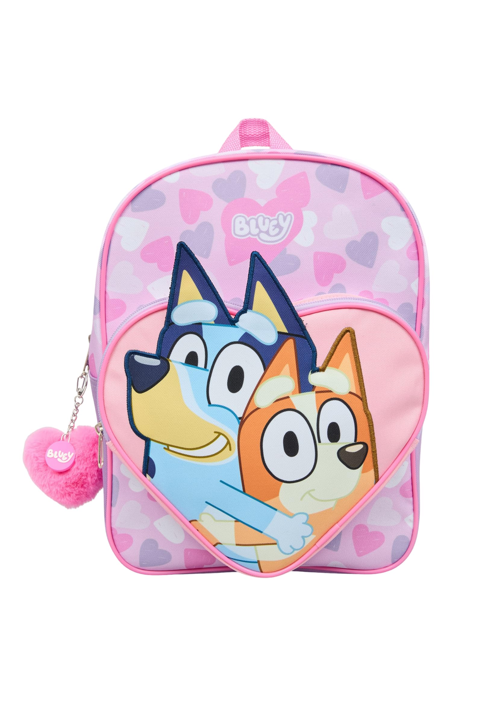 William Lamb Bluey Heart Pocket Arch Backpack, Kids School Bag
