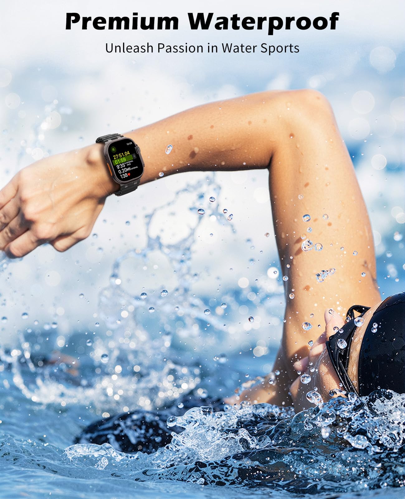 TiMOVO Cinturino Ocean Compatibile con Apple Watch Ultra 3/2/1 da 49 mm, Cinturino Sportivo Traspirante con Connettore in Metallo Migliorato per Uomo e Donna