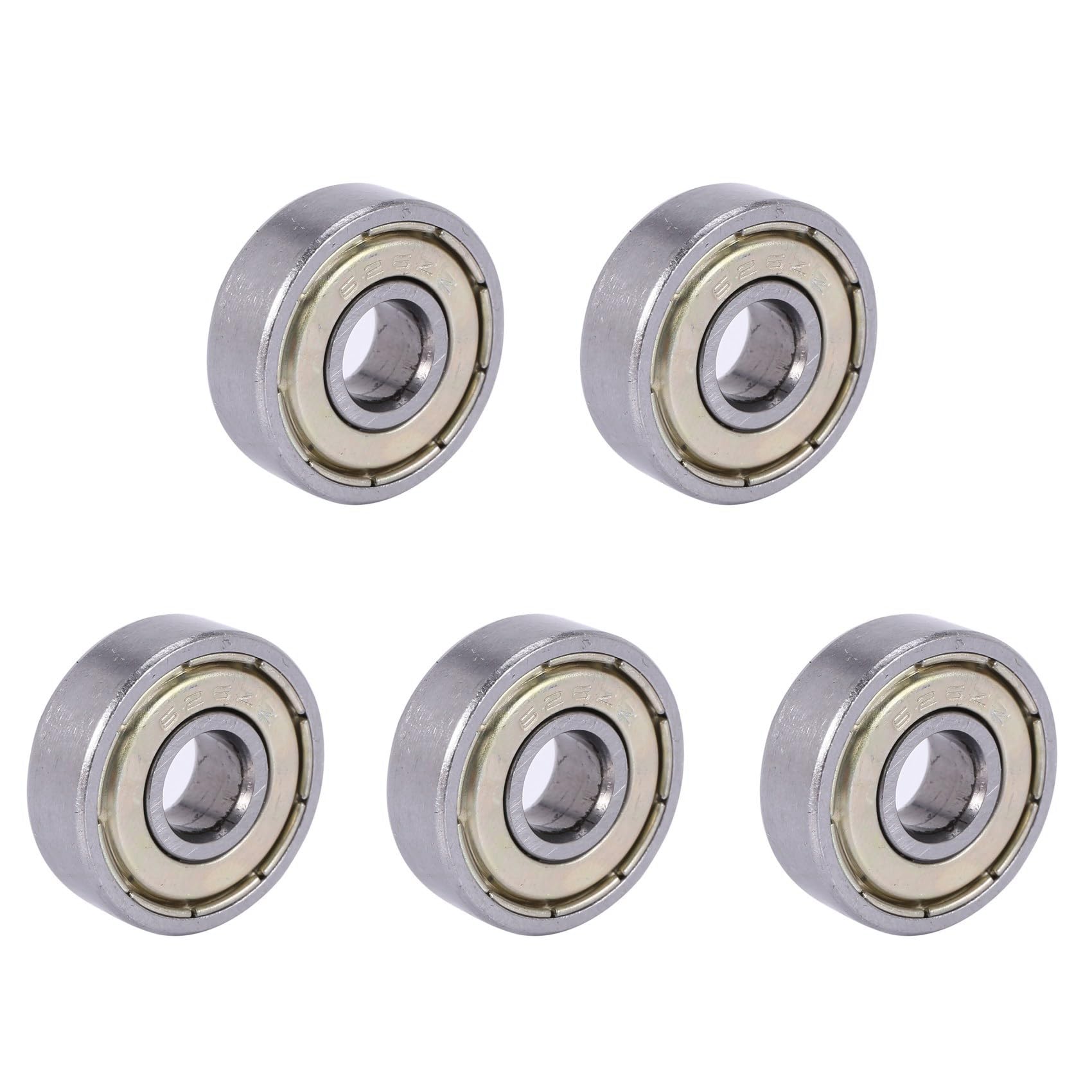 Ctrlzs Silver 5X 626Z Double Sealed Ball Bearings 6X19x6mm Carbon Steel