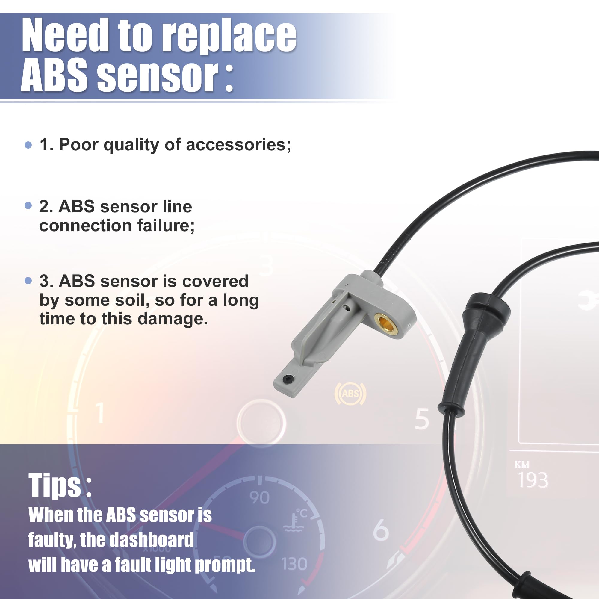 QUARKZMAN ABS Raddrehzahlsensor Für Peugeot 206 2A/C 1998-2019 2 Stück | Schwarz, Material Kunststoff Metall, Gesamtlänge 94cm, OE-Nr. 4545A3/9640921980, Für Peugeot 206 CC 00-08 Cabriolet
