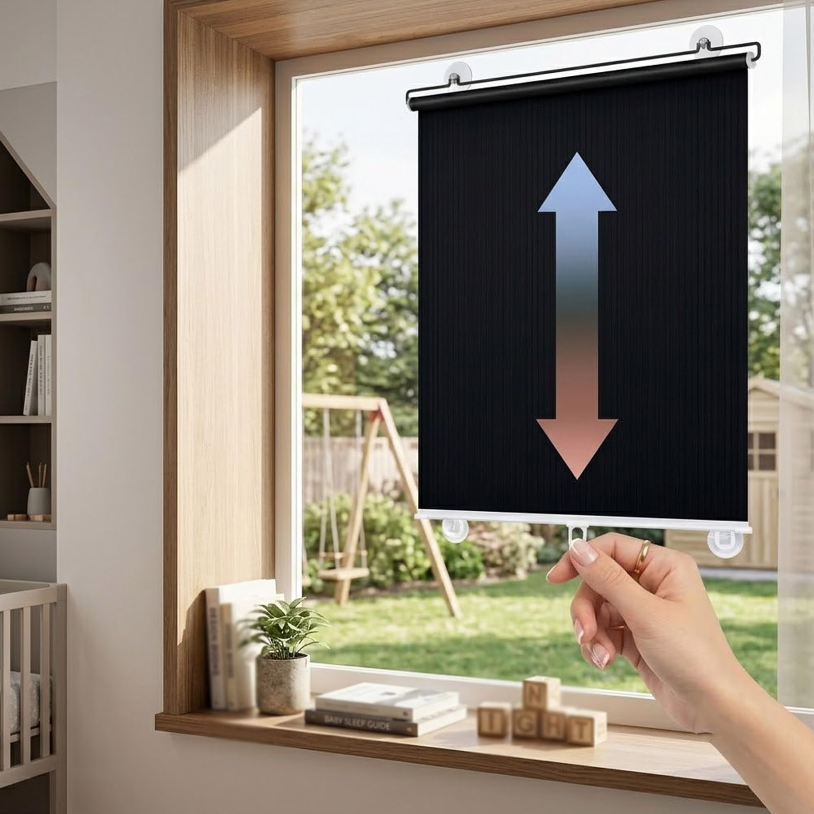 Tende Oscurante con Ventose Senza Fori Tendine Oscuranti per Finestre L 30-80cm, A 60-200cm Tende Avvolgibile Retrattile Parasole Termico Isolante Anti-UV per Auto Casa(70x200cm)