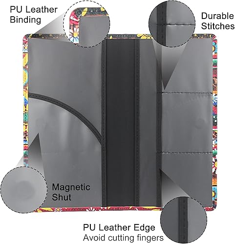 Miniatura 47 de Tarjetero de alta calidad para registro y seguro de automóvil con cierre magnético, organizador de coche para documentos, tarjetas, licencia (negro)