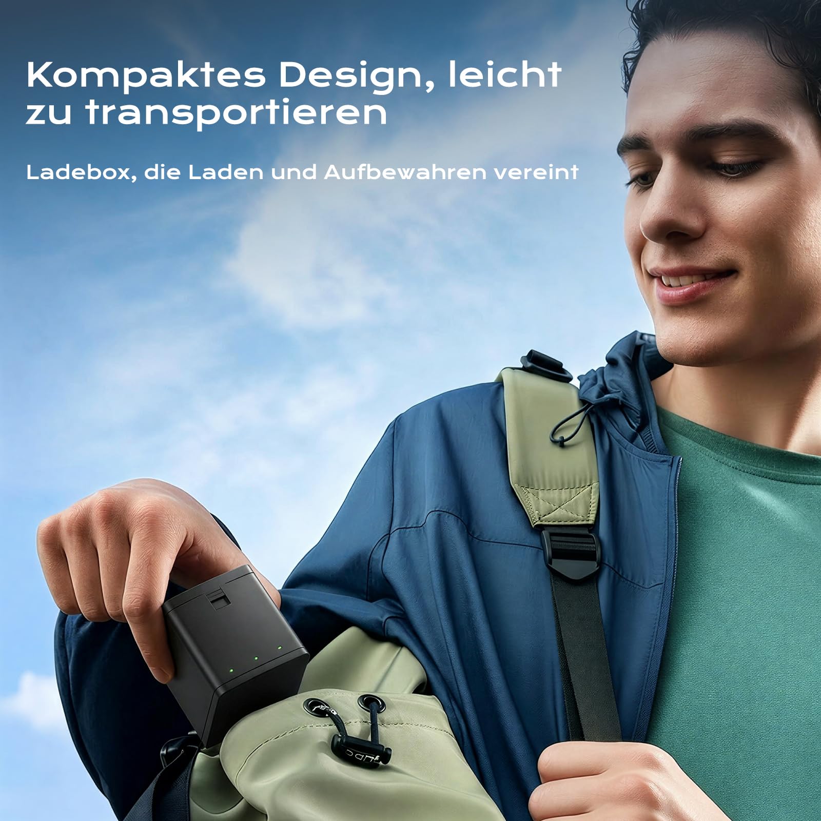 Akku Ladegerät Sets für Go Pro Hero 8, 7, 6, 5, 3-Kanal-Ladegerät und 3er-Pack 2200mAh Lithium-Ionen Wiederaufladbare Ersatzakku mit Hoher Kapazität für GoPro Hero 8 Black, 7, 6, 5 Kamera