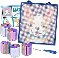 Vista 3 de LatchKits Kit de gancho para cachorros - Proyecto de manualidades fácil de aprender - Sin coser ni cortar - para mayores de 6 años, lienzo