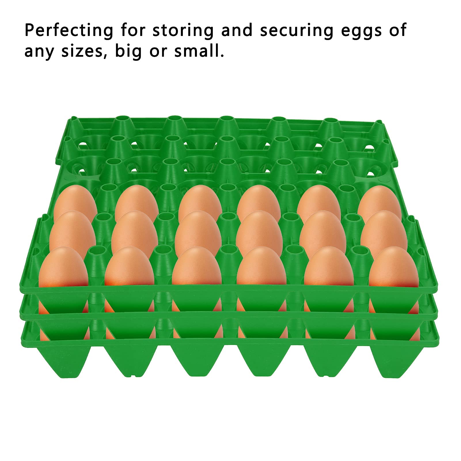 Eierkratten, 5 stuks plastic eierplateaus 30 cellen eierkratten houder lade 28,7 x 28,3 cm voor opslag transport huis boerderij benodigdheden (groen