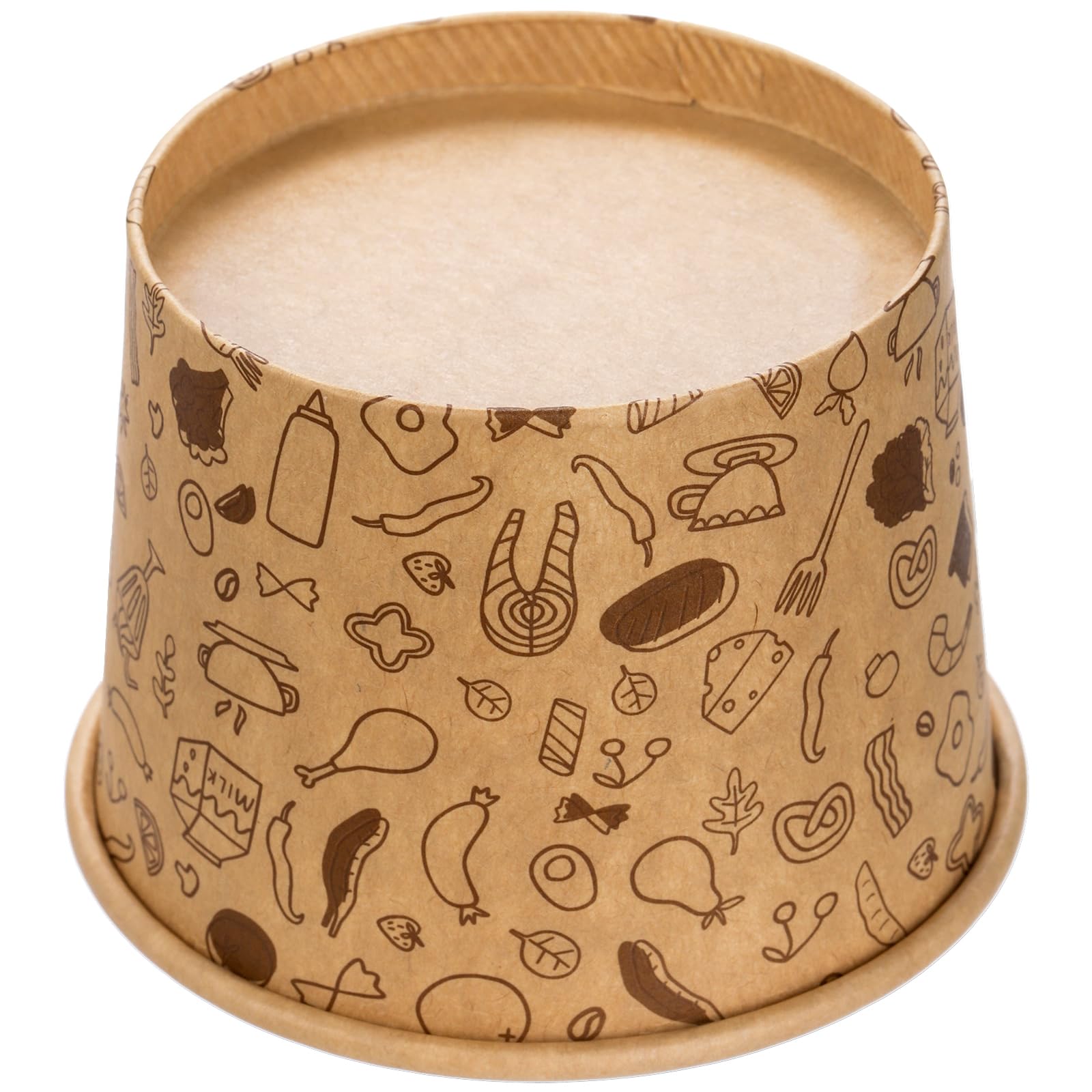 Cedilis Paquete de 50 recipientes de papel con tapas, 240 ml para llevar, recipiente de sopa de papel kraft desechable para sopa caliente o fría, helado, yogur