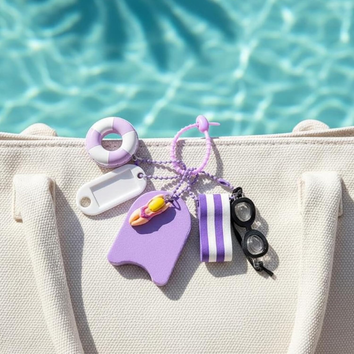 Swimmer Keychain Pendant, Alloy Swim Goggles Charm image 2