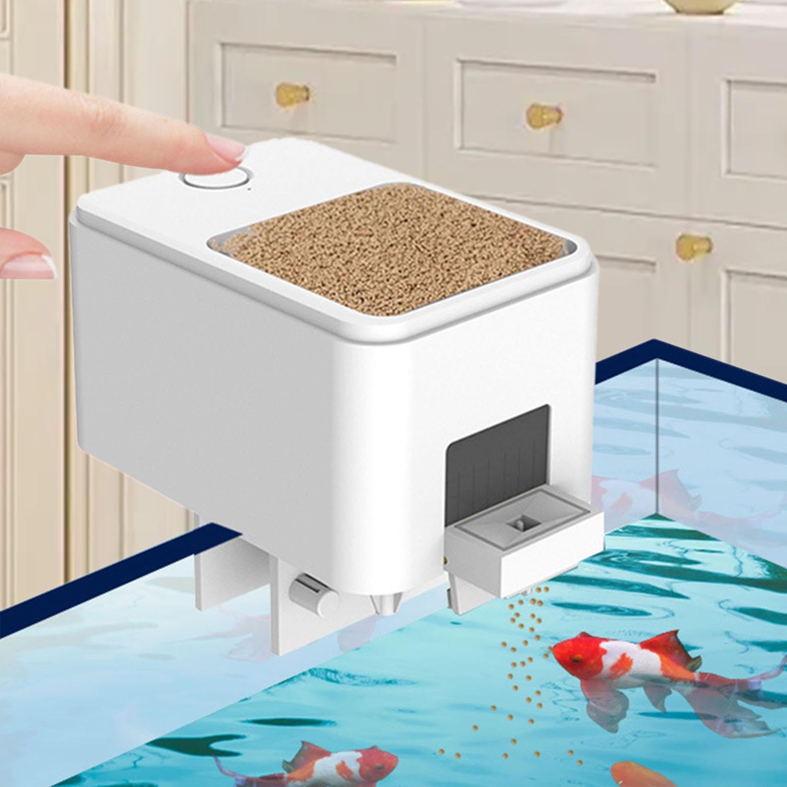 Distributeur Automatique de Nourriture pour Poissons, Contrôle par Application, Distributeur pour Aquarium, Idéal pour Les avec,