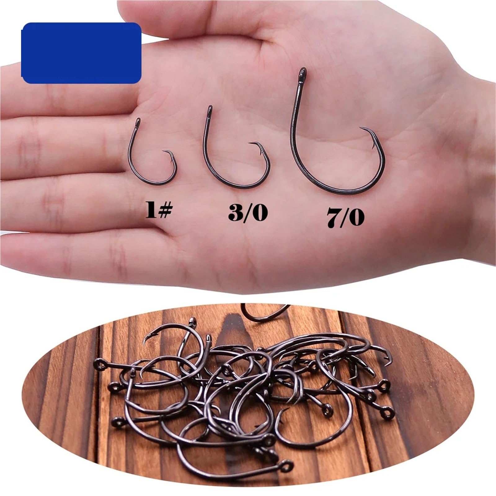 Ami da Pesca 25~100 Pezzi Ami circolari in Linea for Pesca in Acqua salata Pesce Gatto Ampio Divario Non Offset for spigola Salmone a Strisce