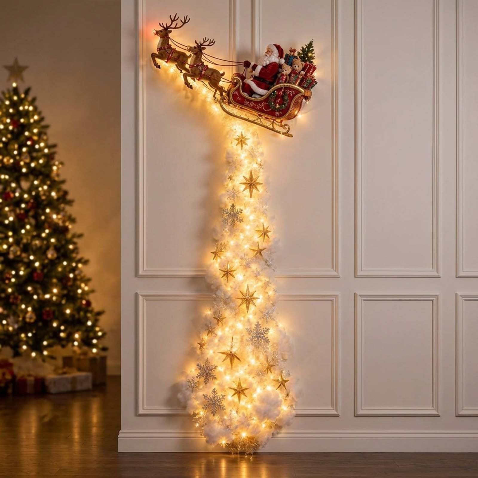 Christmas Magic Trail Wall Light, LED Cascading Holiday Decor (G#)