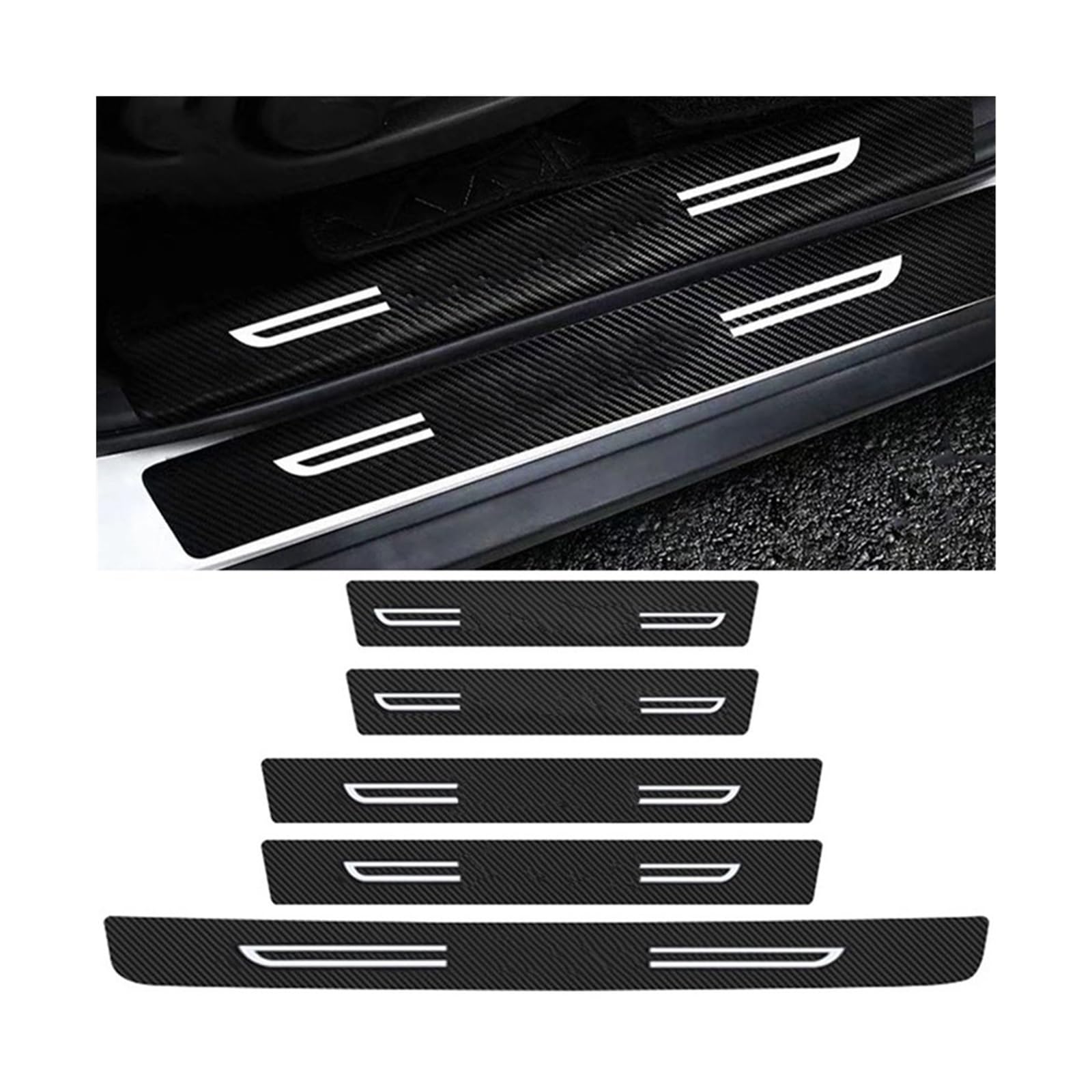 for VW for T Cross for T-Cross Car Interior Rear Trunk Door Threshold Decals Sill Anti Scratch Stickers Protective Film Strip IENQBVL(5pcs)