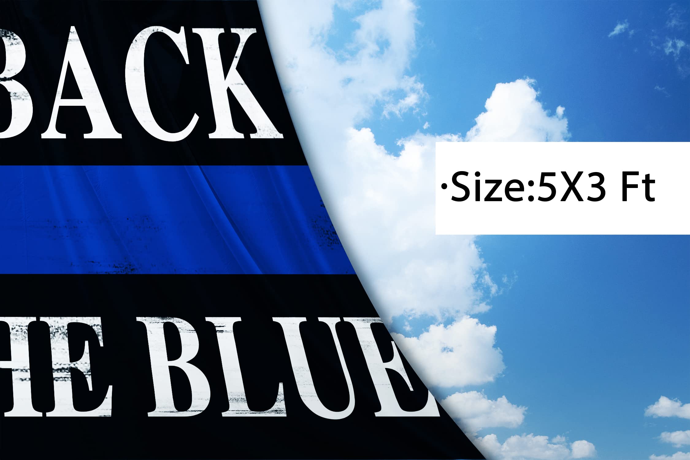 Cekaso Back The Blue Banner Flagge – 91x152 Cm, Polyester, Wasserdicht, Mit 2 Messingösen