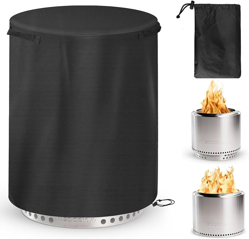 19"-20'' Fire Pit Cover for Solo Stove Bonfire 19.5" Smokeless | Heavy Duty Waterproof Anti-UV Cover for Solo Stove 19.5"/GVDV 20"/HGD 20" Fire Pit, Dual Side Handles, Drawstring Hem