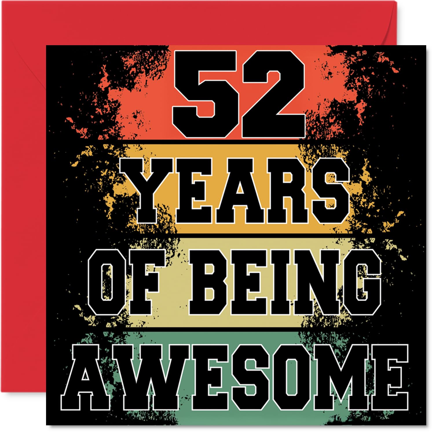 52nd Birthday Cards for Men Women - Being Awesome - Happy Birthday Card for 52 Year Old Man Woman Nan Colleague Nanny Brother, 145mm Bday Greeting Cards