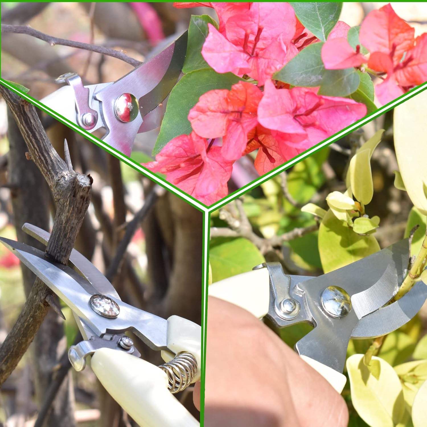 Garden Pruning Shears Stainless Steel Blades, Handheld Scissors Set