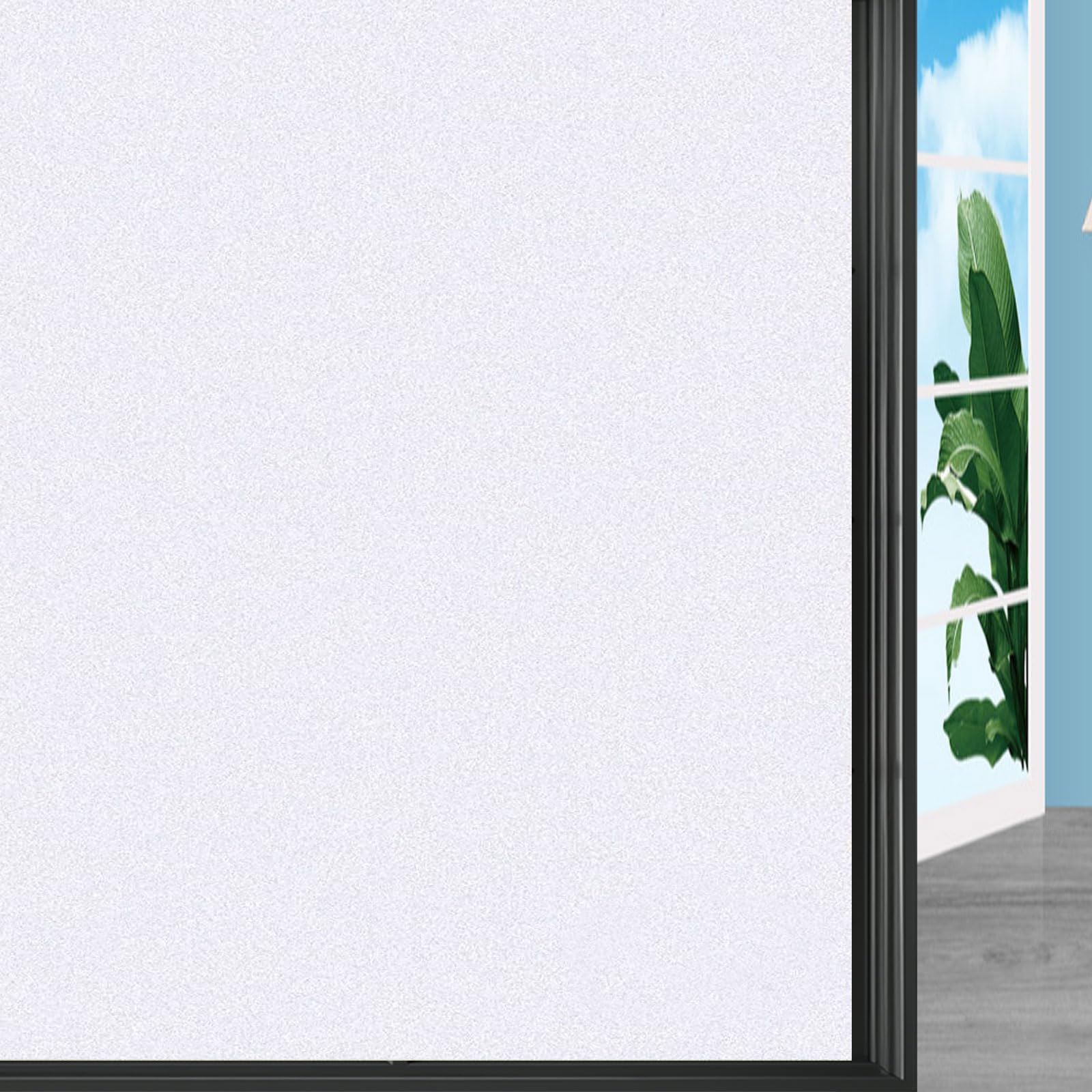 Film Electrostatique Vitre 40 x 520 cm Sticker Electrostatique Vitre Dépoli Anti UV Film Fenêtre Anti Regard Dépoli pour Chambre, Bureau, Cuisine, Blanc Mat