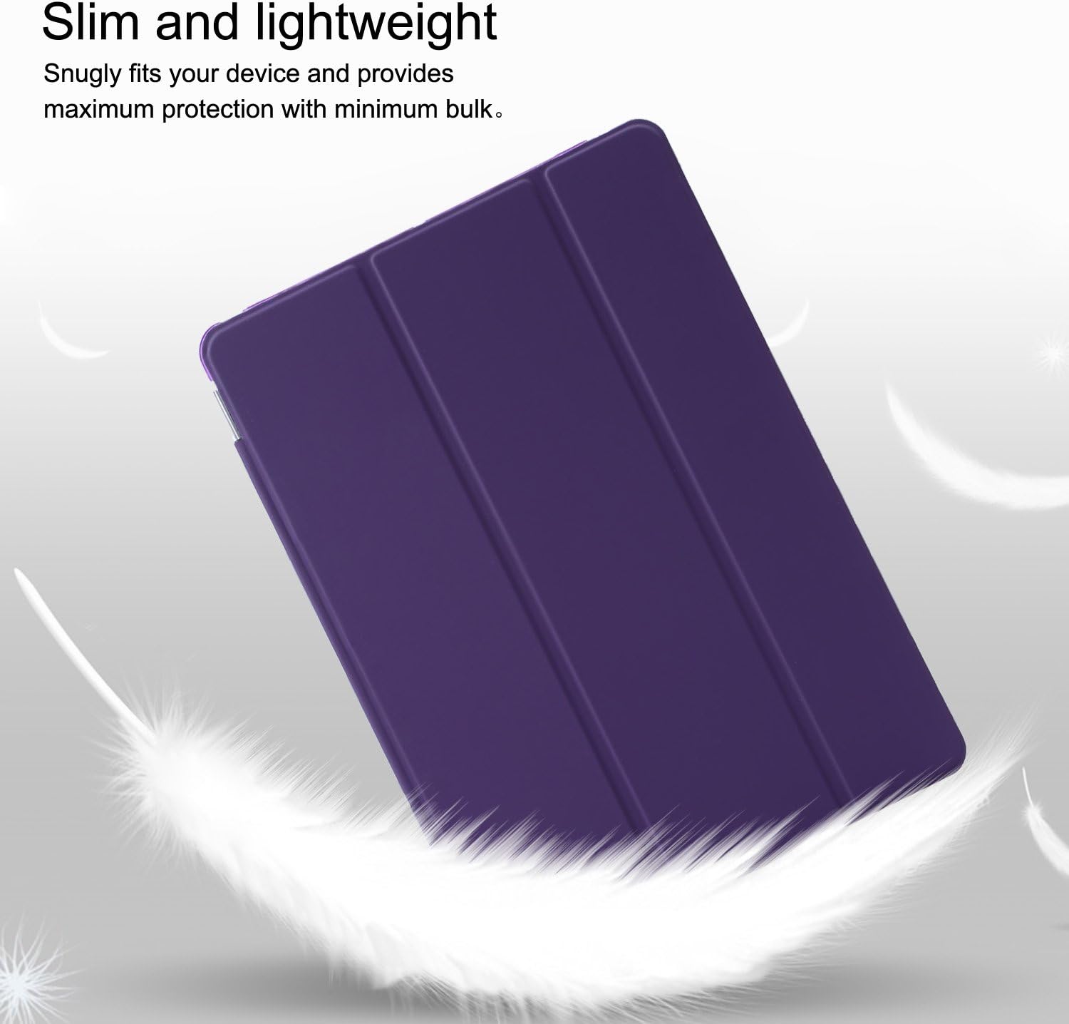 Besdata Ultra Thin Magnetic Smart Cover & Back Case for Apple iPad Air + Screen Protector + Cleaning Cloth + Stylus, Purple - PT4105