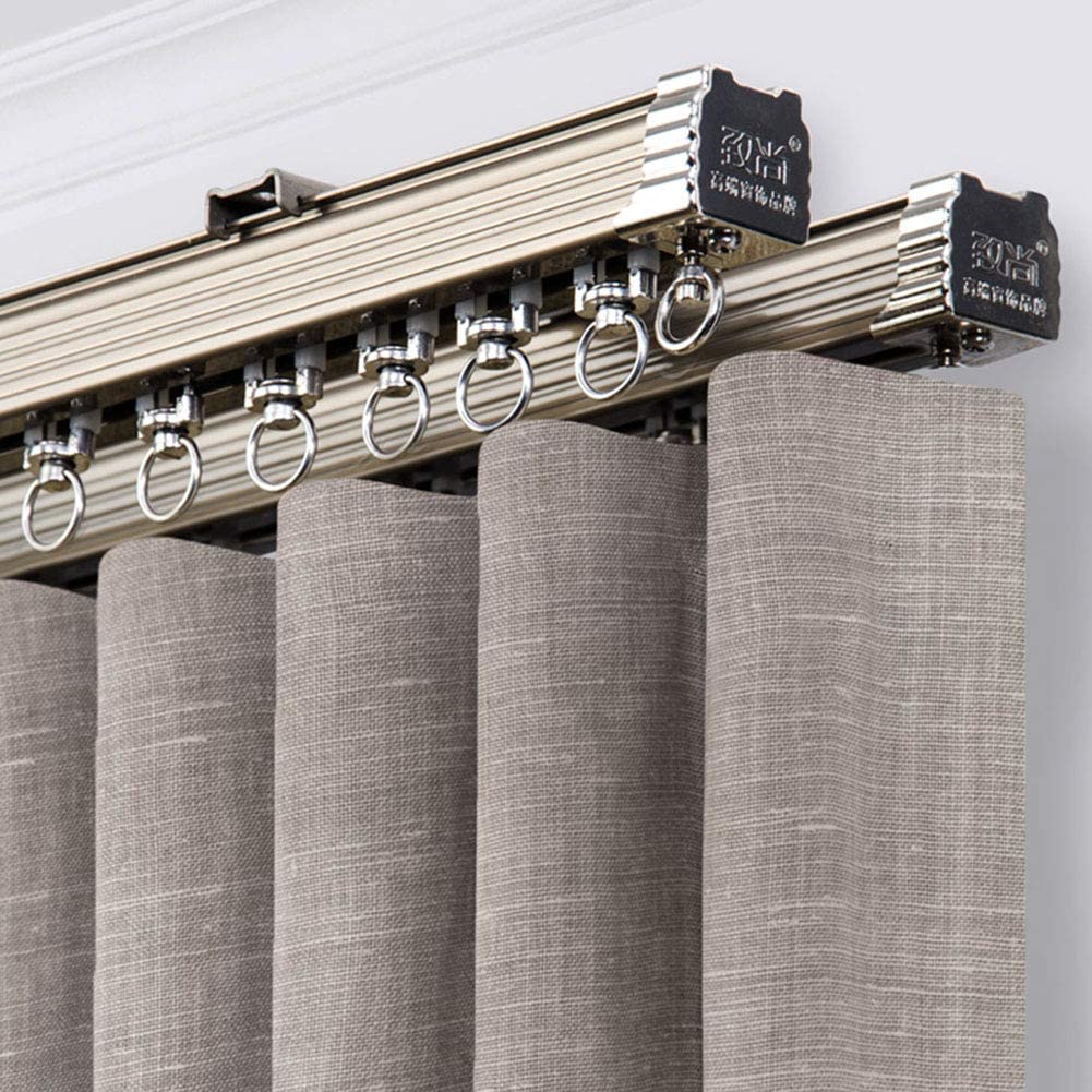 Luksusowy wytrzymały dwukierunkowy karnisz ze stopu aluminium o niestandardowej długości (do montażu sufitowego kość słoniowa 100 cm)