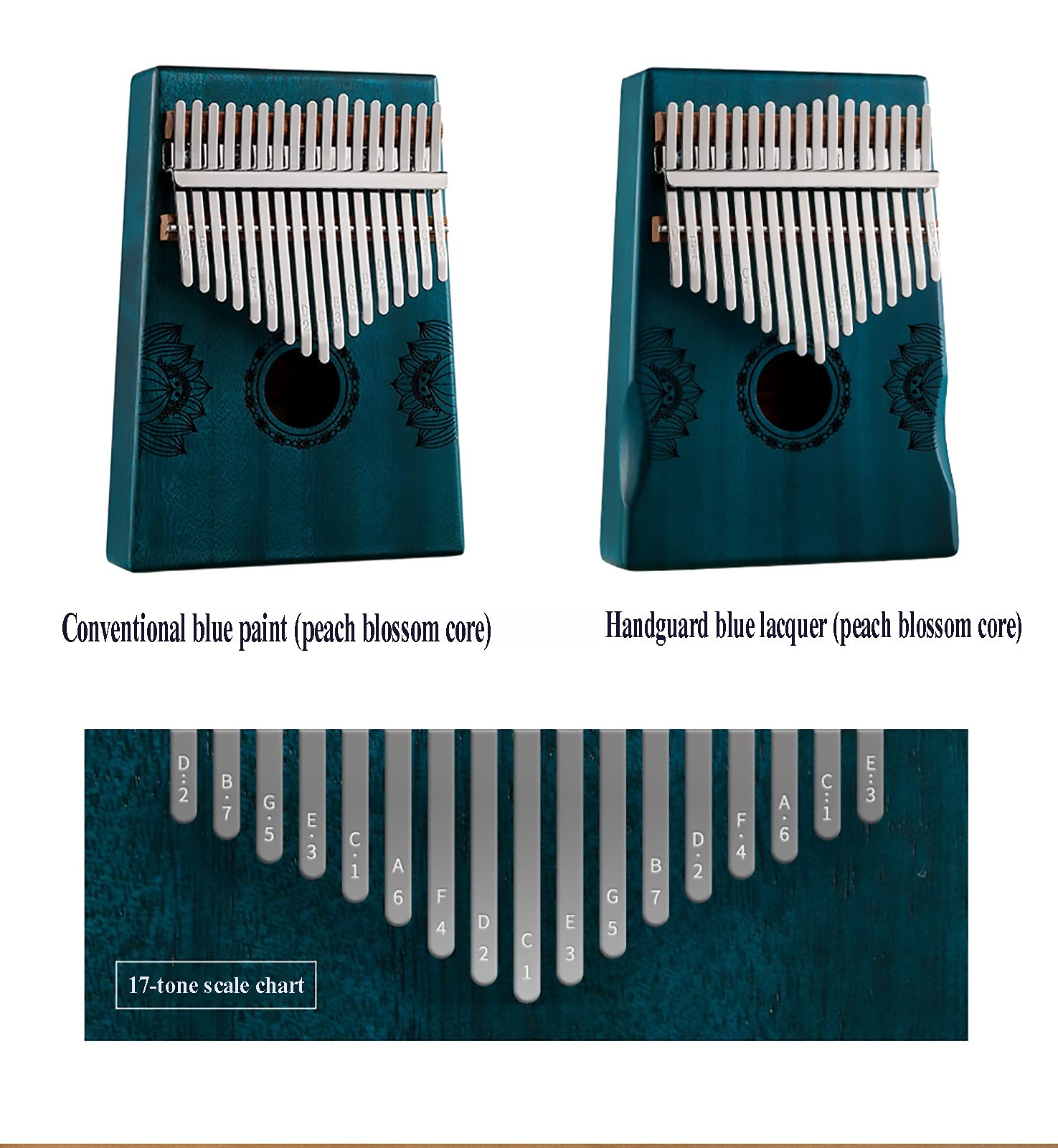 Kalimba Thumb Piano 17 Keys - Carlimba Portable African Mbira Principiantes para Profesionales, Instrumento Musical Personal portátil para niños y Adultos (Color : D1)