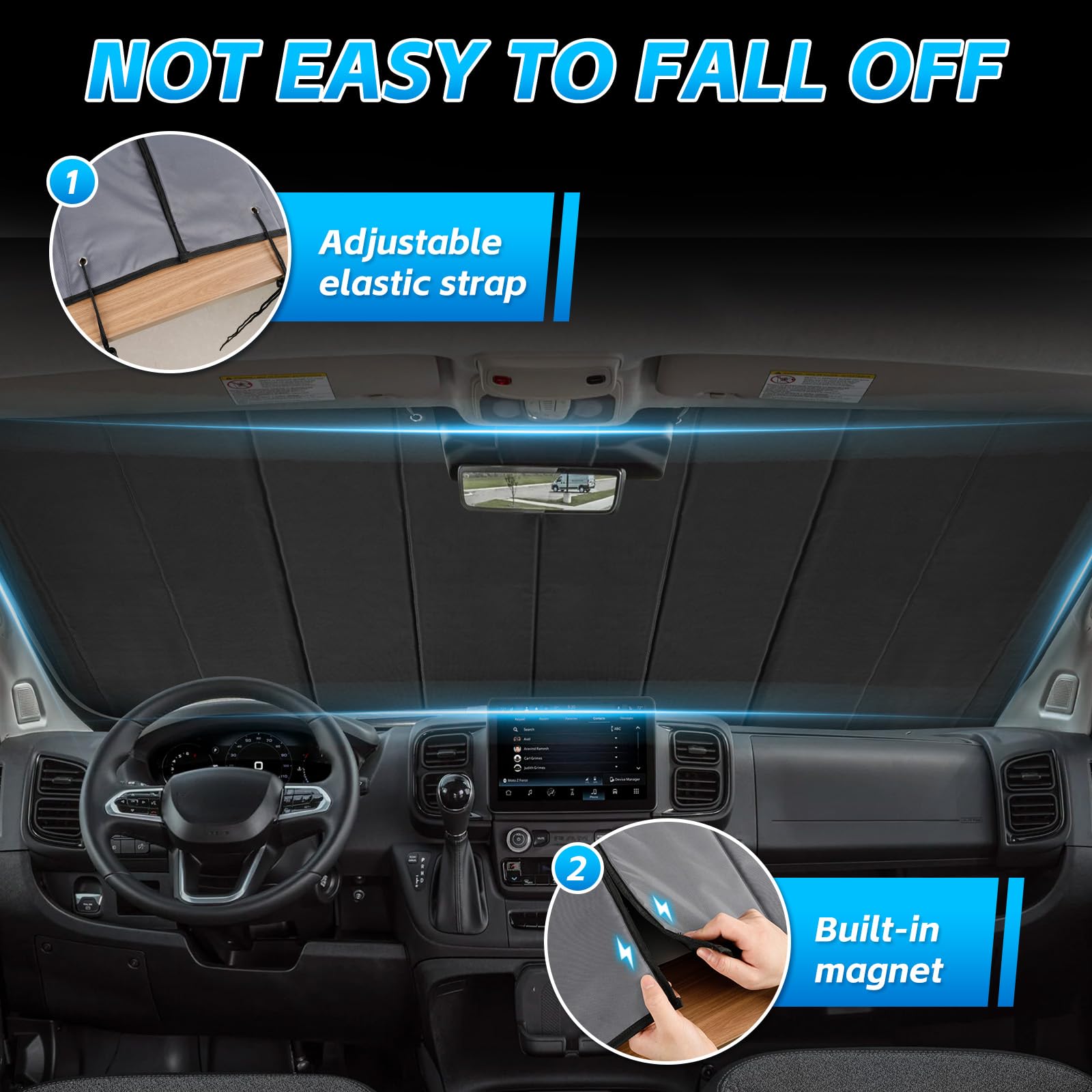 Parasoles Parabrisas Compatible con FIAT ducato/Peugeot Boxer/Citroen Jumper 2006-2026 Protector Solar Coche Plegable Interior Protección Solar UV Reflectante Anti Calor y Polvo