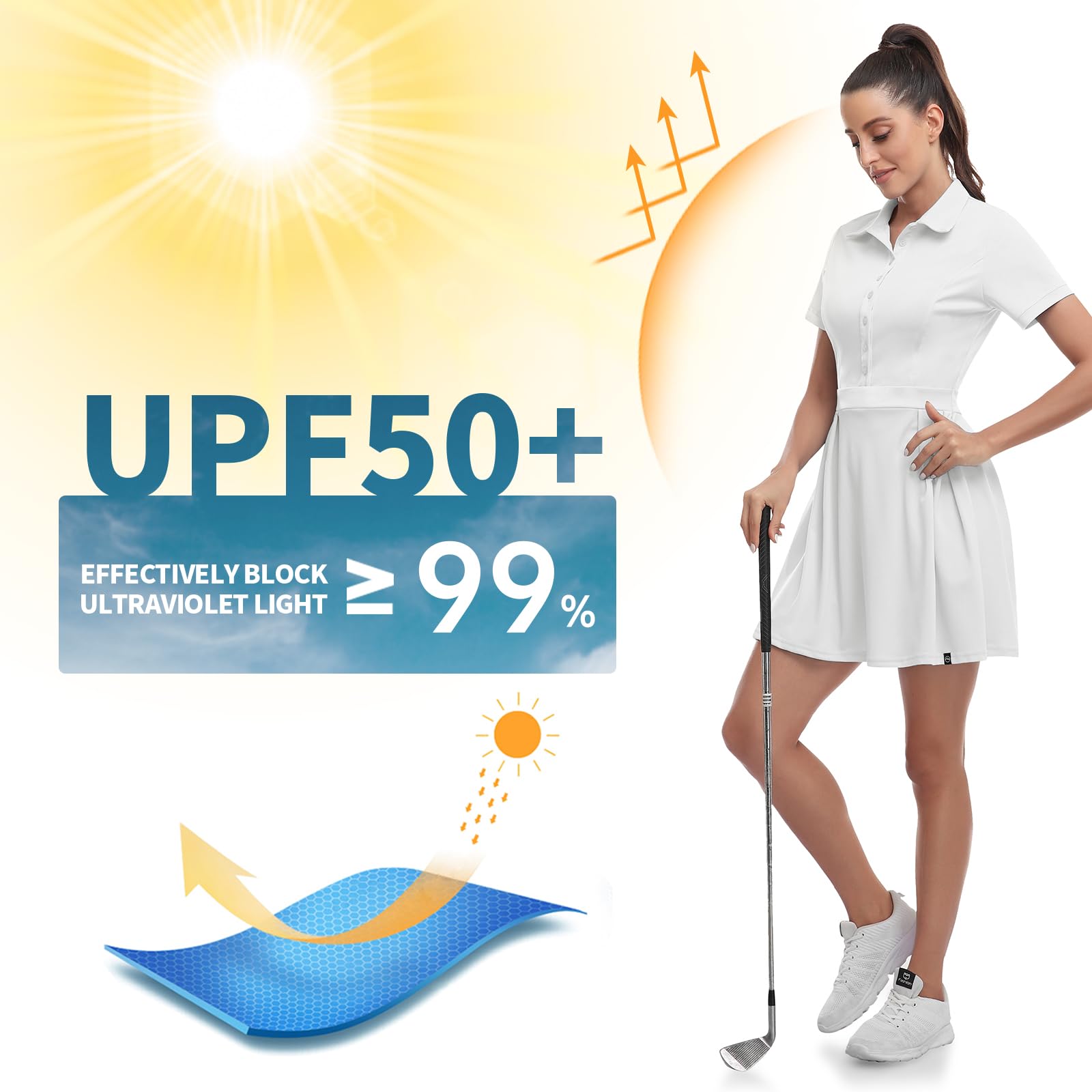 Soneven Robe de Tennis pour Femme avec Pantalon - sans Manches - Ligne A - Robe d'été - Robe de Golf pour Le Sport, Le Tennis, Le Golf, Le Baseball