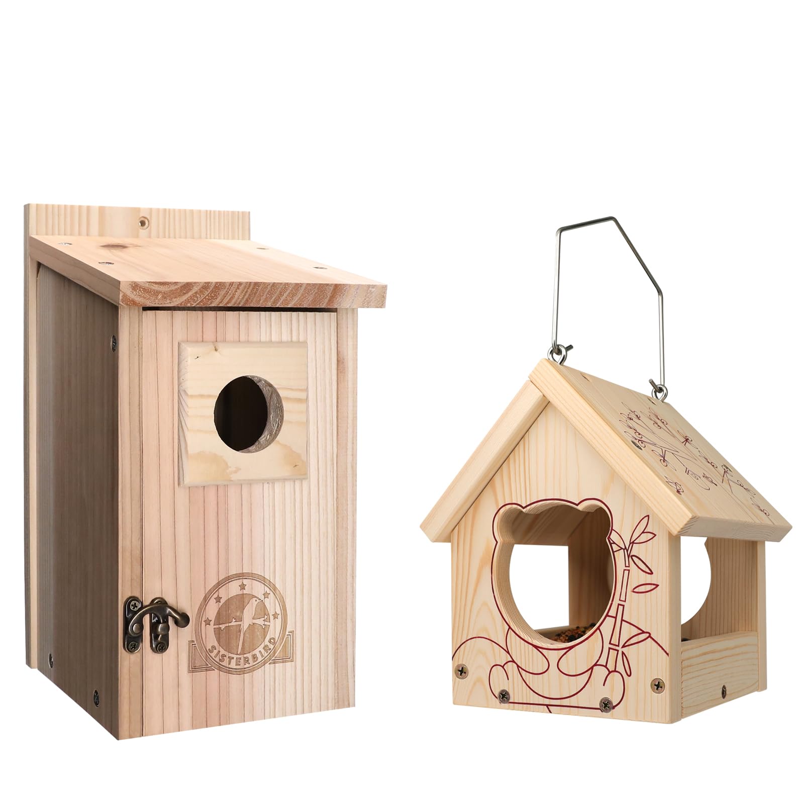 Bird Houses for Outside Clearance, Mini Bird Feeders for Outdoors Hanging, Attracting for Wild Birds, Easy to Assemble