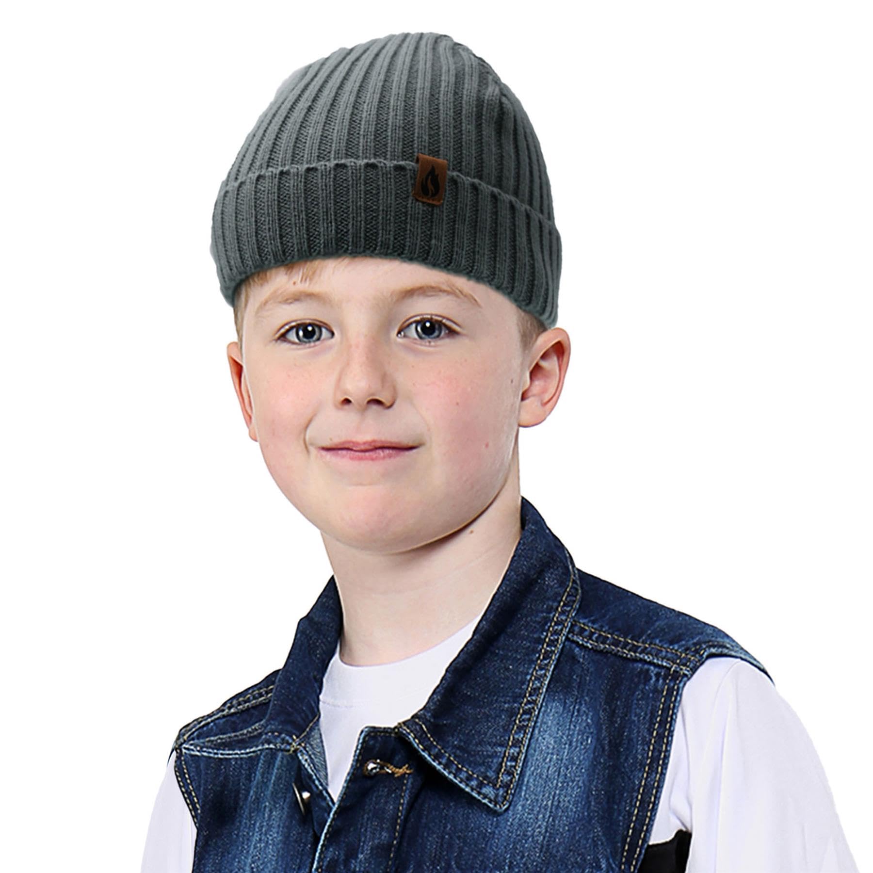 A2Z 4 Kids Niños Pack de 3 Gorros Acanalados Gorros Suaves Tacto Elásticos Resistentes Elegantes Invierno Cálidos Acogedores Gorras Cómodos Transpirables Frío A la Moda Interior Exterior Sombreros