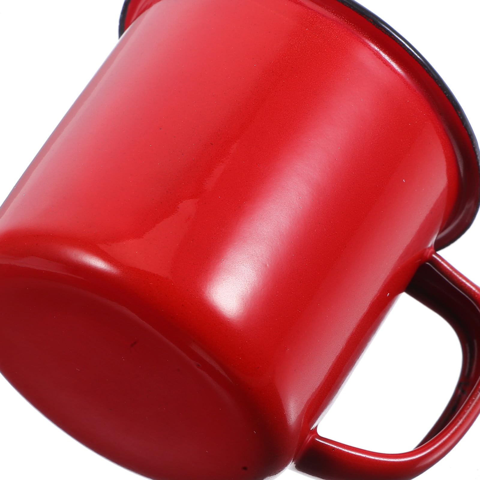 HOMSFOU Satz Emaille Becher Bunt Vintage Kaffeetassen aus Lackiertem Stahl Hitzebeständig mit Griff Wiederverwendbare Trinkbecher für Zuhause Büro und Camping