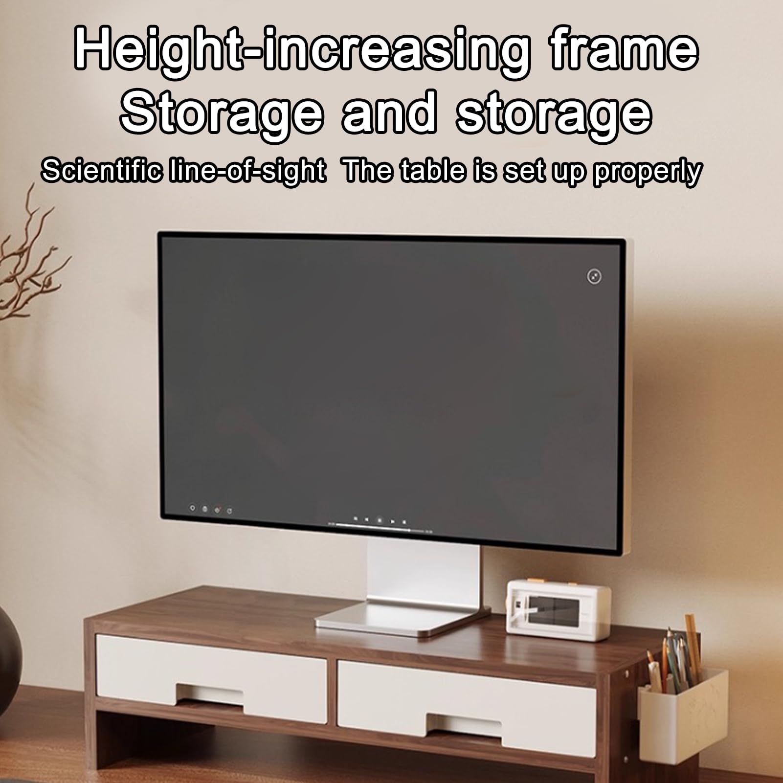 Supporto Alzamonitor Supporto Ergonomico Robusto E Estensibile | Base Da Scrivania Per Monitor Per Famiglia, , Uffici, Interno, Studio, Camera Da , Stanza, E Scrivania