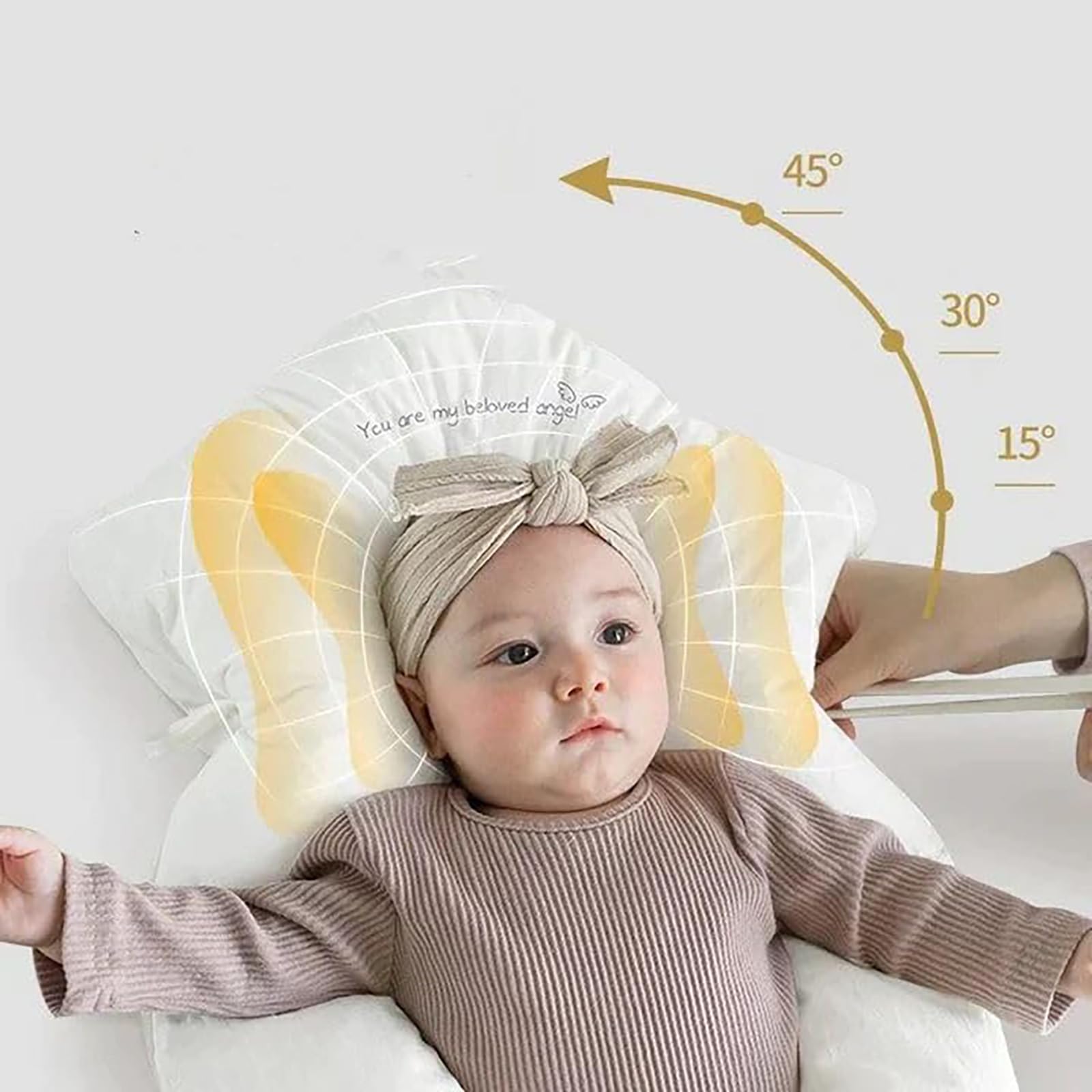 Coussin Bébé Ultra-Doux - Dreamo,Oreiller Façonnant La Tête De Bébé,Oreiller De Soutien Arrière for Baby,Oreiller De Soutien du Corps Entier Oreiller en U avec Appuie