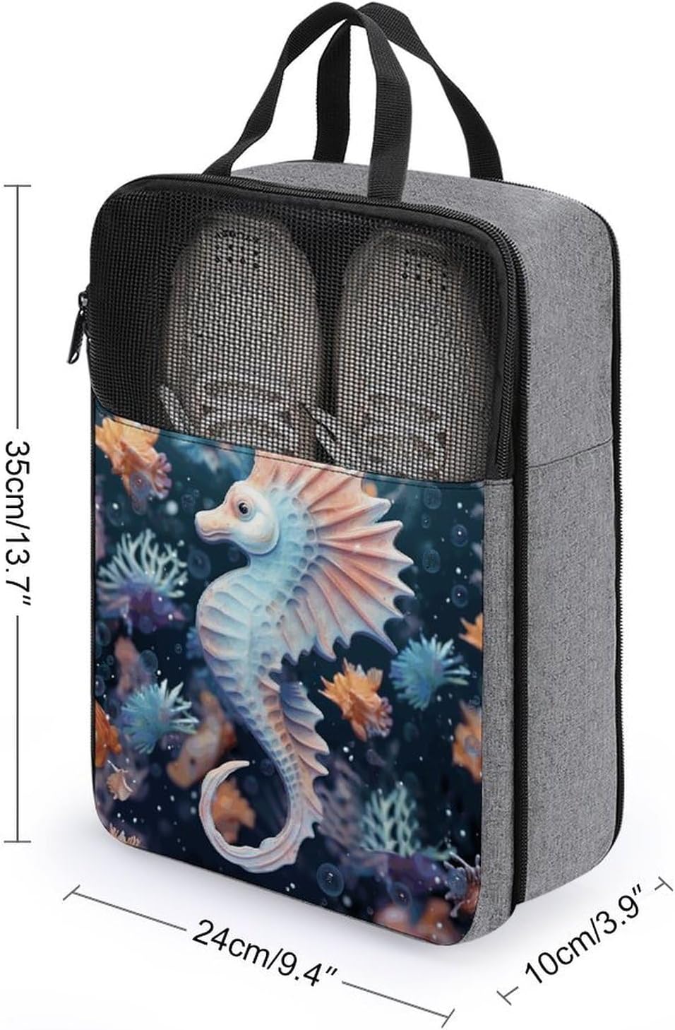 Shoe Bag, Seahorse And Starfish Printed Shoe Bag,storage Hanging Shoe Bag,bath Towel Storage Bag