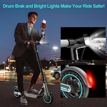 Electric Scooter,8.5/10 Solid Tires,UP to 19MPH,350W/500W Powerful Motor,20-31 Mile Range with Braking System,Foldable Lightweight Electric Scooter for Adults,Max Load 265 LBS,App Control