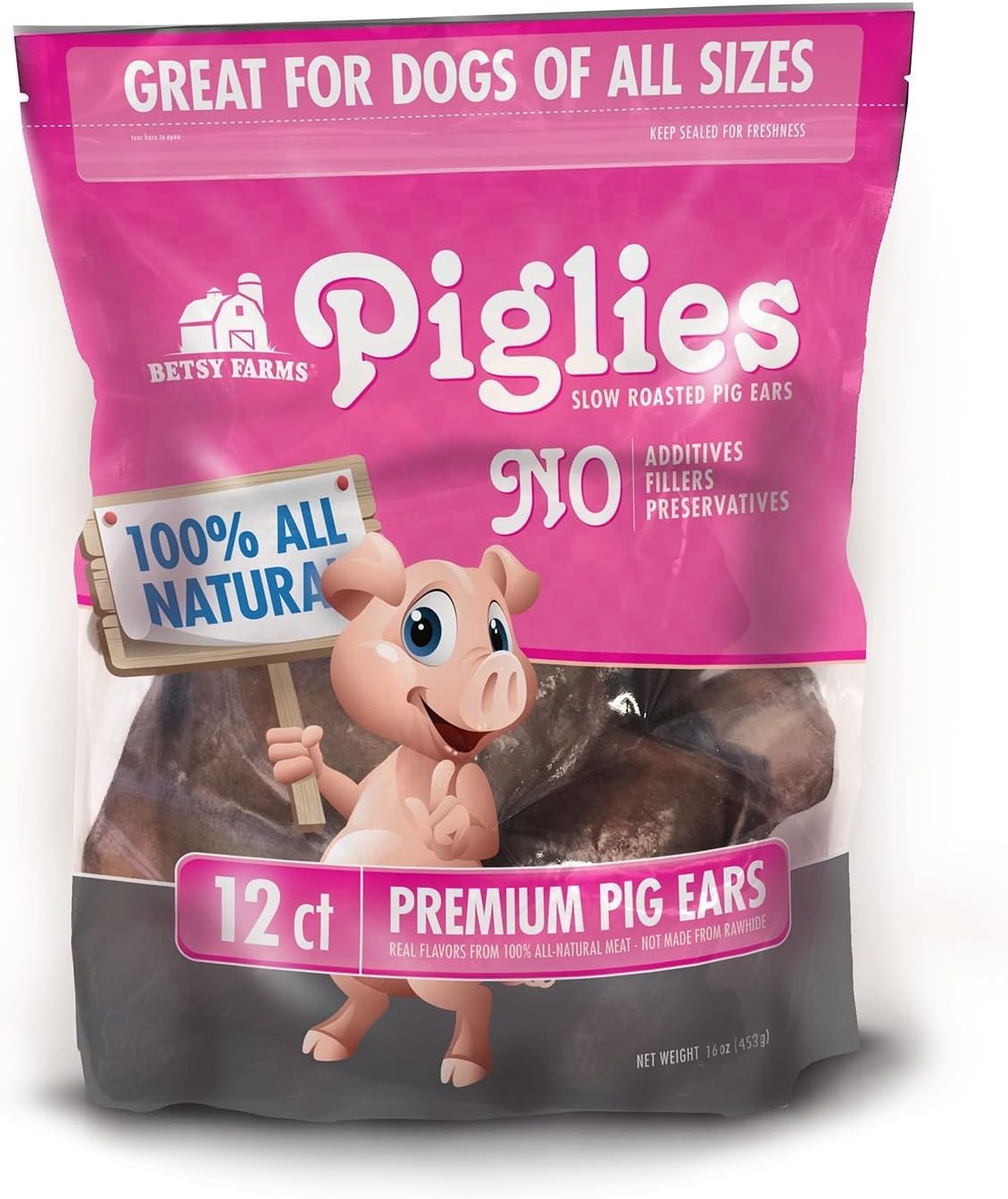 Betsy Farms Piglies Pig Ears (12 ct.)