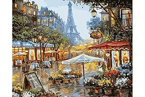 Newsight Paint by Numbers for Adults, Color Your Own Paris Cityscape