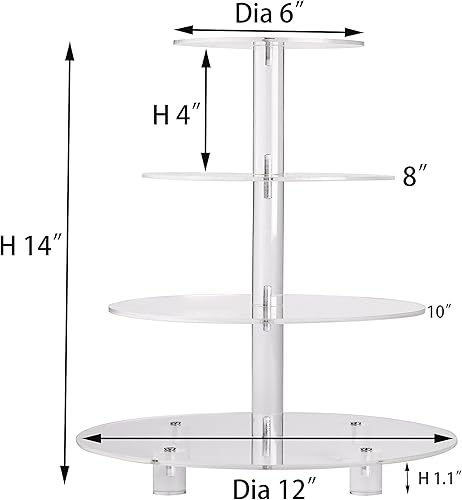 Miniatura 2 de Soporte para pastelitos REDONDO, 4 niveles, Transparente