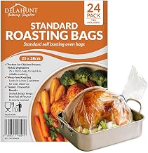 Standard Oven Roasting Bags with Ties 25 x 38cm [24 Pack] - BPA-Free, Food-Grade & Oven-Safe Cooking Bags | Heavy-Duty Cook-in Bags for Chicken, Fish, Vegetables, Meal Prep & Batch Cooking