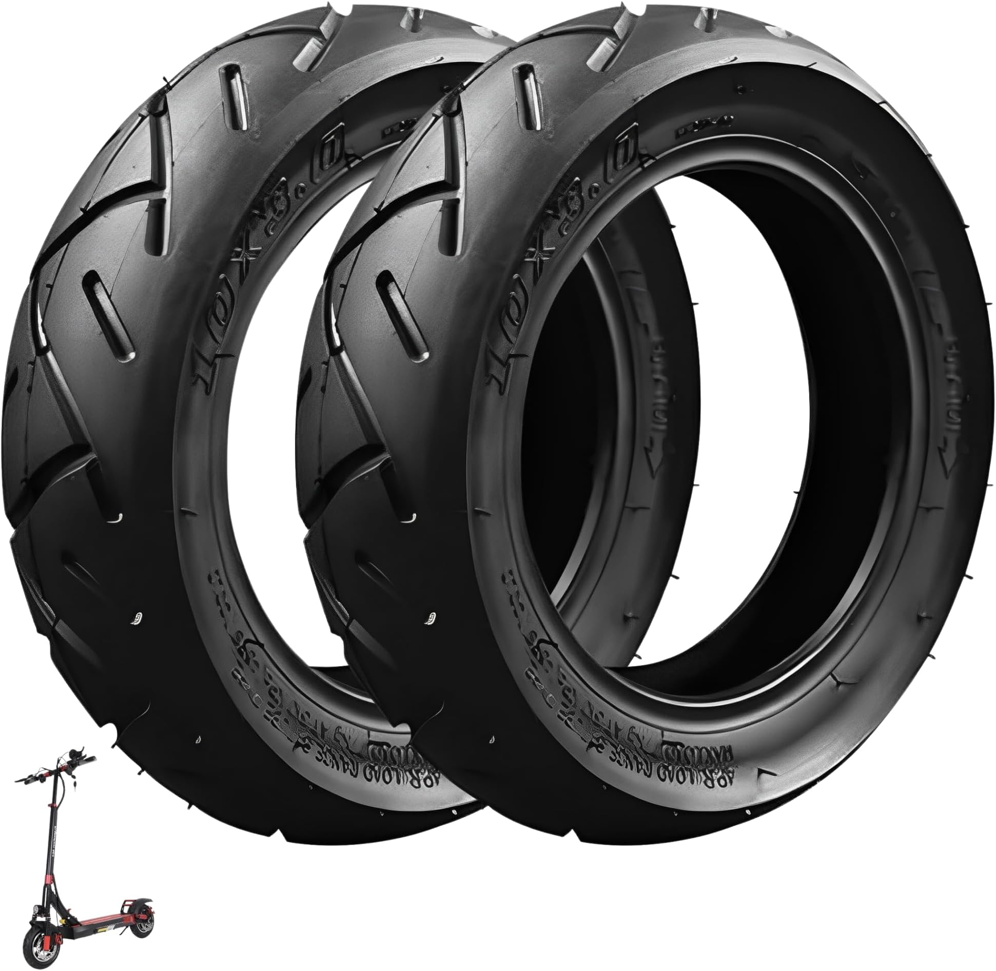 2 x 10 x 3 inch tyres for Voltek V8 KugooM4 electric scooter, non-slip tyre, front and rear wheel, inner tube not included, pack of 2
