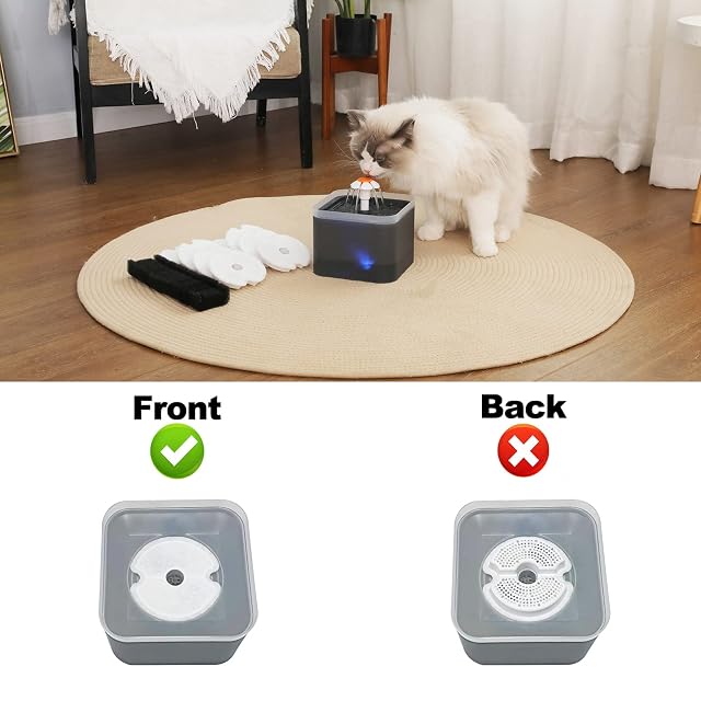Foto 6 de 6 de SAMANIJA - Paquete de 12 filtros para fuente de agua para gatos con esponjas pre-filtro de repuesto…