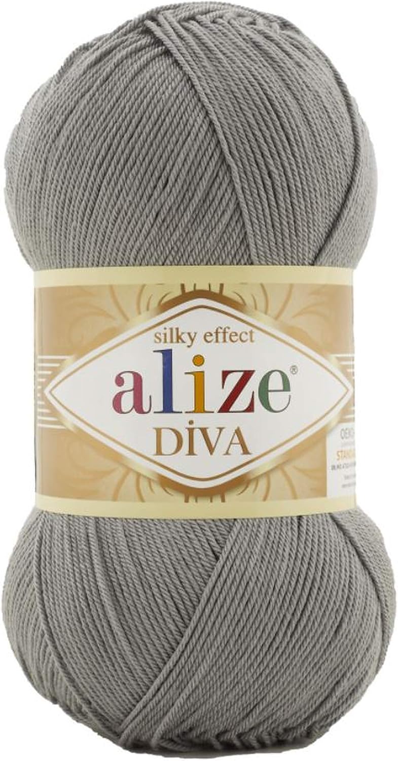 Alize Diva Silk Effect 100% Microfiber Acrylic Sport Yarn 1 Ball skeins 100gr 383yds Color (646 - Mykonos Blue) image 5
