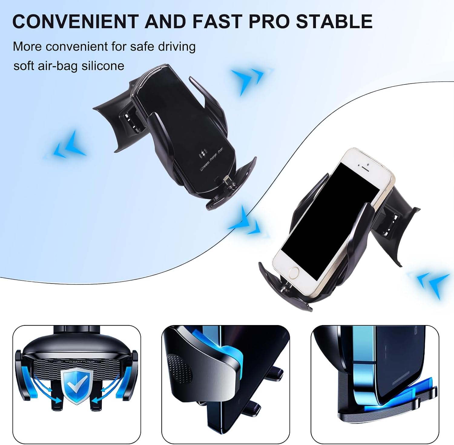 for Honda Pilot 2016-2022,Honda Ridgeline 2017-2023,Honda Passport 2019-2023,Phone Mount for Car Vent,Bottom Dashboard Hands Free Car Phone Holder,Retractable Phone Stand (Wireless Charging Style) image 2