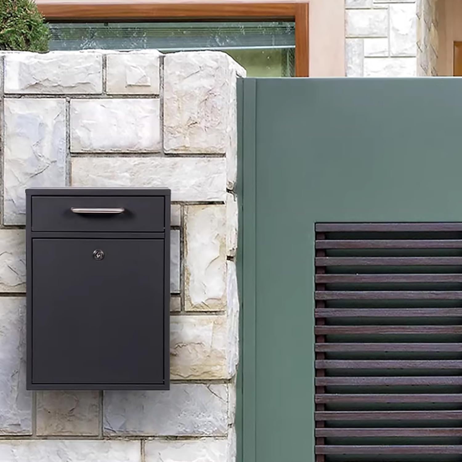 Large Mailboxes for Outside, Metal Wall Mounted Mailbox, Easy to Install, Anti Theft Locking Mailbox for Envelope Letter Home and Office